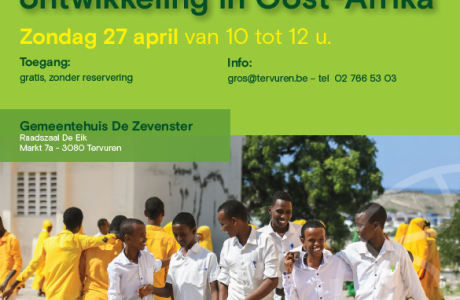 poster van lezing door Maud Devos over Swahili